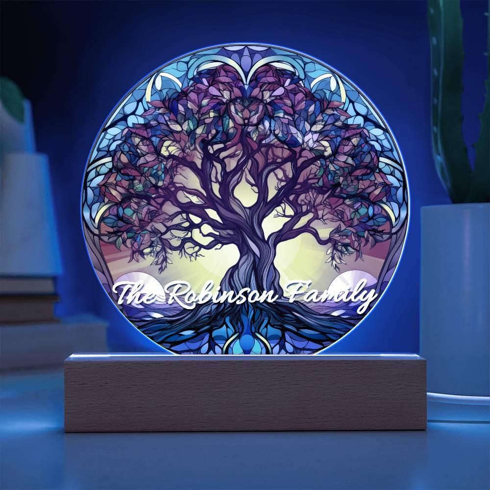 ステンドグラス風生命の木のアクリルアート、ステンドグラスのパターン