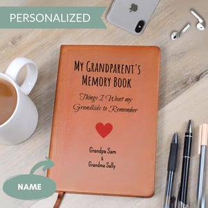 Personalized Grandparent Memory Book Journal, Legacy Journal To Grandchildren, Grandparent Keepsake Journal, Keepsake For Grandkids, Grandma