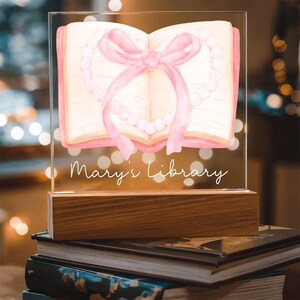 Book Lover Gift, Personalized Library Sign, Bookish Gifts, Bookish Decor, Gifts for Readers, LED Sign, Library Decor, Bookshelf Decor, Girls