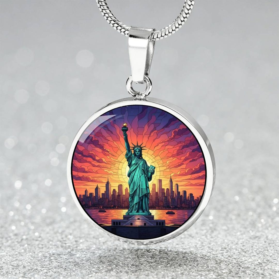 Statue of Liberty Necklace or Keychain – Stained-glass NYC Liberty ...