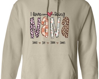 Personalisierte Liebe als Nana Hoodie | Geschenk für Oma, personalisierte Geschenke, Geschenke für Oma, Nana-Geschenk, Muttertag, individueller Hoodie