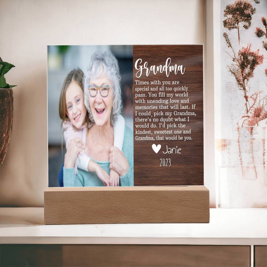 Personalized Grandma Acrylic Plaque Grandparent Personalized Gifts, Plaque With Photo, Grandma ...