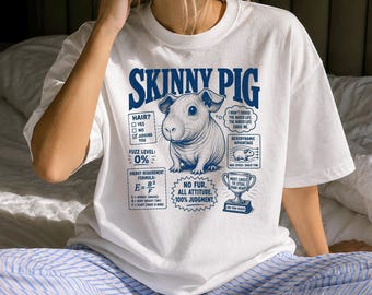 Camiseta divertida de cerdo flaco - Regalo retro para mascotas pequeñas - Ropa sarcástica de cerdo flaco