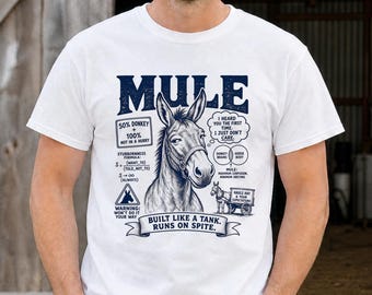 Camiseta divertida de mula - Regalo retro para amantes de los burros - Ropa sarcástica para mulas