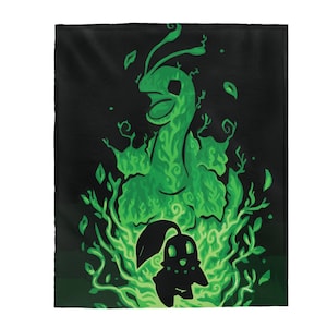 Chikorita Blanket - Chikorita Gift, Chikorita Accessories & Chikorita Plush Blanket
