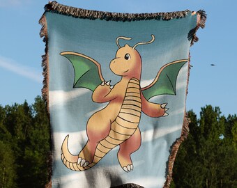 Dragonite Blanket - Dragonite Gift, Dragonite Accessories, Dragonite Decoration & Dragonite Woven Blanket