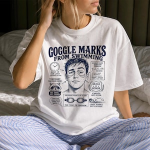 Lustiges T-Shirt mit Schwimmbrillenabdrücken – Retro-Schwimmgeschenk – Sarkastische Kleidung mit Schwimmbrillenabdrücken