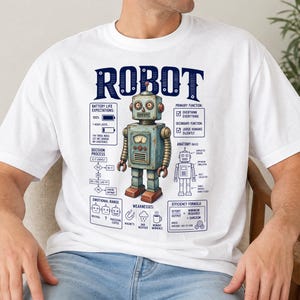 Camiseta divertida de robot - Regalo retro para amantes de la informática y la tecnología - Ropa de robot sarcástica