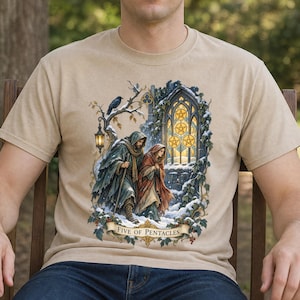 Tarot Five Of Pentacles Shirt - Front or Back Print - Tarot Pentacles Gift