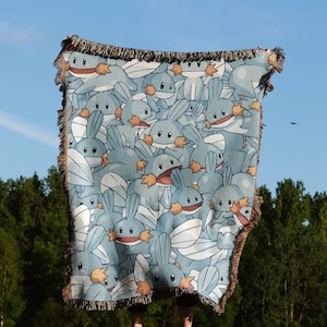 Mudkip Blanket - Mudkip Gift, Mudkip Accessories, Mudkip Decoration & Mudkip Woven Blanket