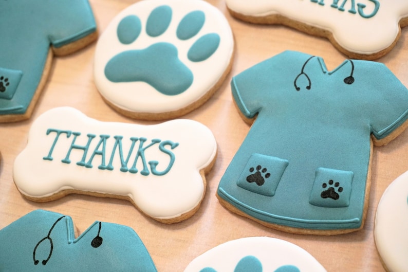 Veterinary Vet Nurse Appreciation Custom Decorated Sugar Cookies One