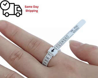 Ring Sizer • Adjustable, Reusable US Ring Sizer in Full & Half Sizes, For Your Accurate Ring Size • Easy to Use Finger Measurer, Cheapest