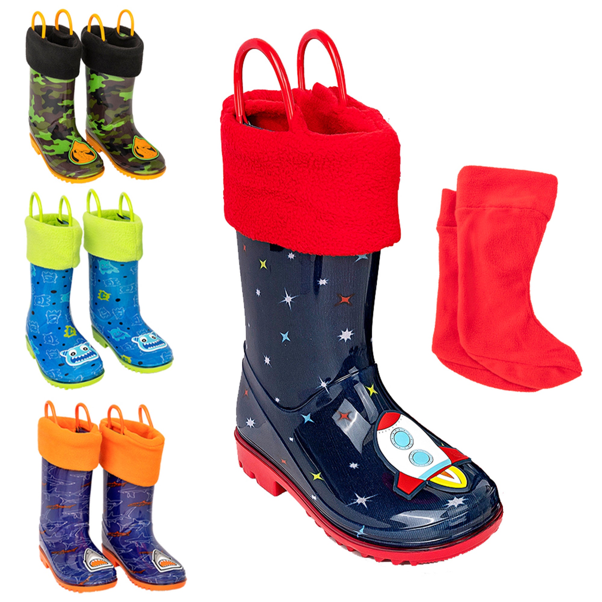 Rain Boots for Girls Boys Kids Rain Boot, Insulated Warm Liner for Boys