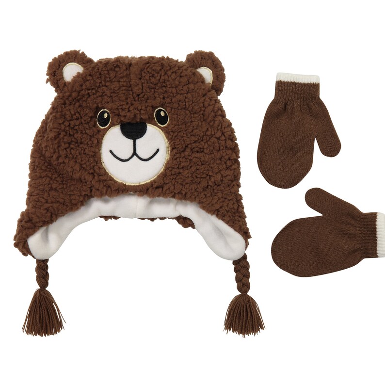 Toddler Winter Hat and Mittens for Boys and Girls Ages 24 and 47
