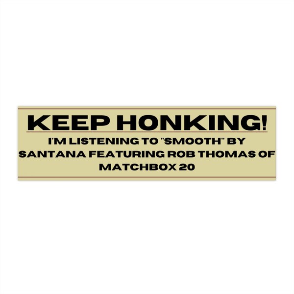 Smooth by Santana Bumper Sticker - Yellow