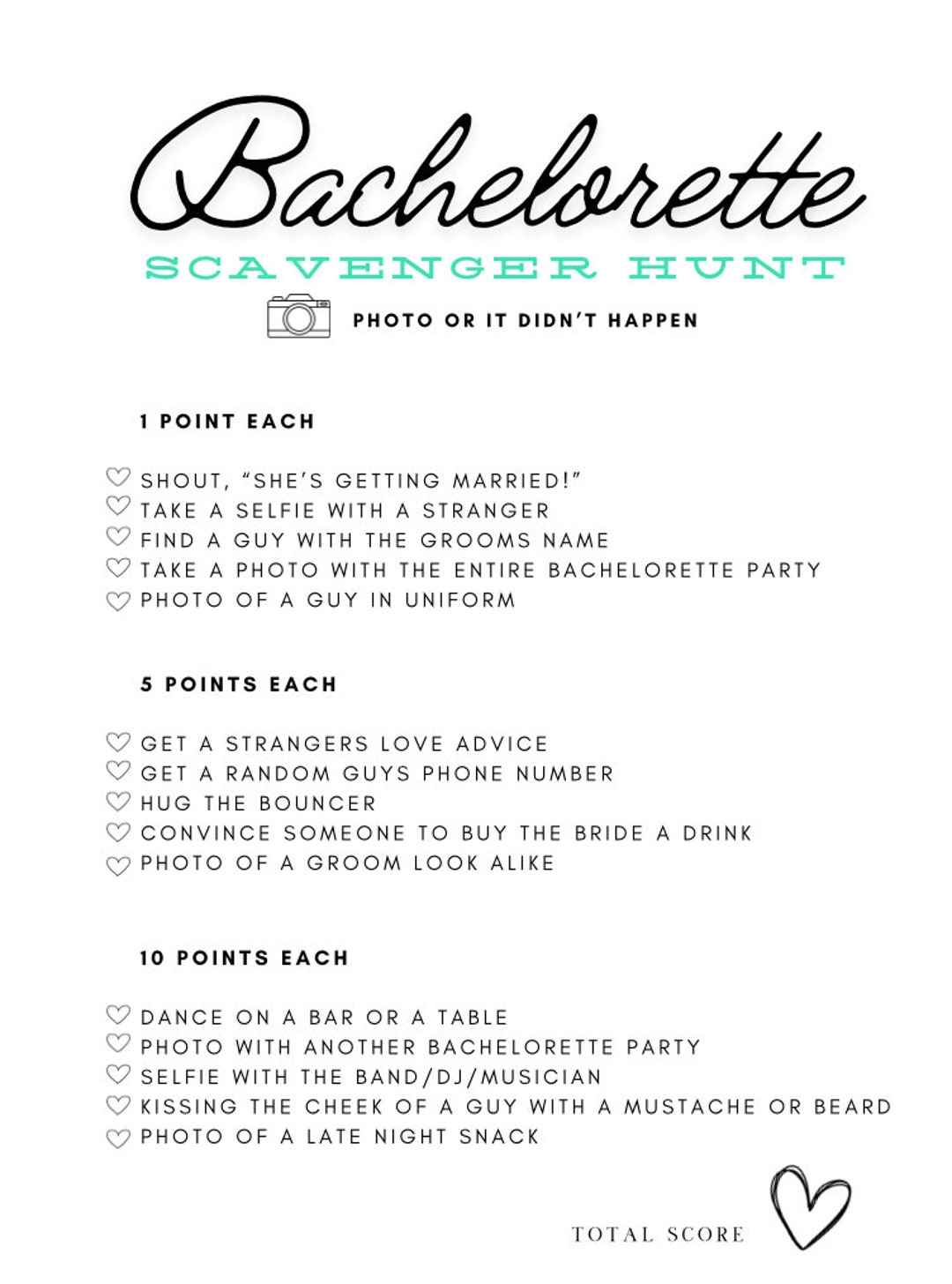 Bachelorette Party Scavenger Hunt - Etsy