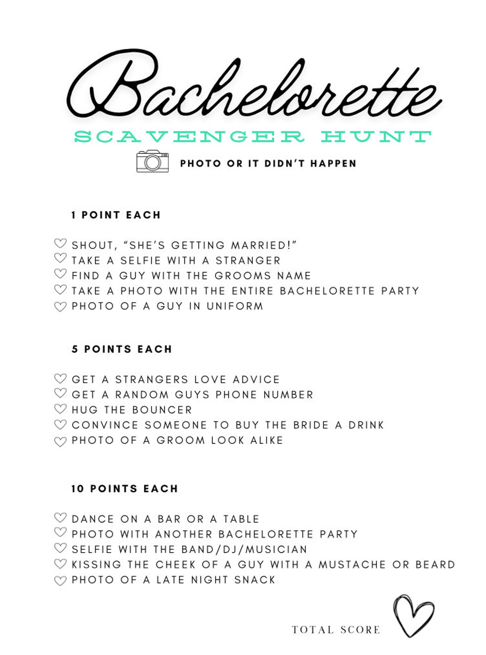 Bachelorette Party Scavenger Hunt - Etsy