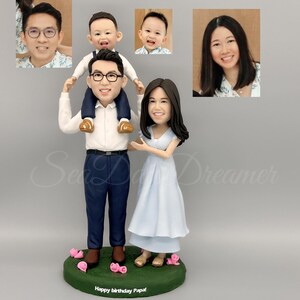 Custom Family Bobbleheads, Gift For Dad, Mom, Happy Birthday Gift For Papa, 1st Father Day Gift, New Dad Gift From Wife, New Parents Gift