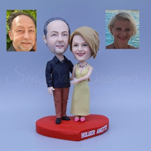 Custom Wedding Cake Topper, Custom Couple Bobblehead, Custom Gift For 12th Wedding Anniversary, Personalized Wedding Gift, Gifts For Couple