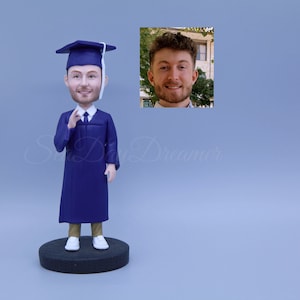 Custom Graduate Bobblehead, Graduate Figurine, Handmade Gift For Graduate, Custom Cake Topper For Graduation Party, Graduation Keepsake