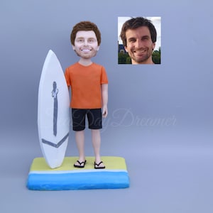 Custom Surfer Bobblehad, Surfer Gifts,  Surfing Lover Gifts, Personalized Surfer Figurine, Surf Instructor Gift, Sea Beach Lover Gift