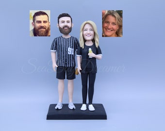 Custom Couple Bobblehead, Custom Wedding Cake Topper, Long Distance Gift For Him, Engagement Gift, Gift For Couple, Husband And Wife