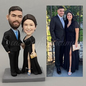 Custom Wedding Cake Topper, Custom Couple Bobblehead From Photo, Anniversary Gift For Husband, Wife, Boyfriend Girlfriend Valentine's Gift