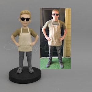 Custom Bobblehead For Man, Personalized Cook Bobble Head, Custom Chef Figurine, Congrats Gift For New Businuss, Custom Birthday Cake Topper