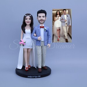 Custom Wedding Cake Topper Figurine, Personalized Wedding Cake Topper Statue Bobblehead, Wedding Gift For Bride And Groom, Wedding Decor
