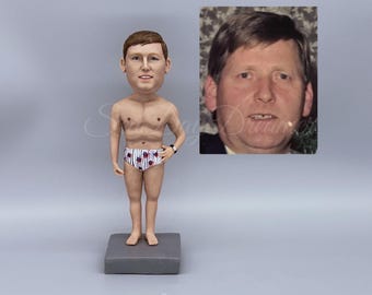 Custom Swimmer Bobblehead, Personalized Swim Team Gifts, Custom Pool Birthday Party Cake Topper, Swim Coach Gift, Swimming Gift For Husband