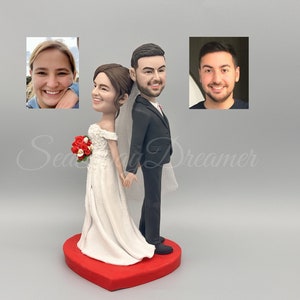 Custom Wedding Cake Topper Figurines, Personalized Wedding Cake Topper Statue Bobblehead, Wedding Gifts For Bride And Groom, Wedding Decor