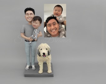 Custom Dad Bobblehead, Personalized New Baby Gift, Gift For Husband, Father Gift From Son, Gifts For Men, Dad And Daughter, Gift For Father