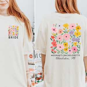 Personalized Bachelorette Party Shirts, Custom Garden Party Bachelorette T-Shirt, Comfort Colors Bachelorette Shirt Flower Bachelorette Tee
