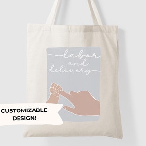 Labor and Delivery Canvas Tote Bag, Labor and Delivery Nurse Gift, Christmas Gift for Labor Nurse Nurse Appreciation Gift, LD Unit Staff