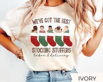 Labor and Delivery Nurse Christmas Shirt, Comfort Colors Christmas Trees L and D Shirt, Labor Tech Christmas t-shirt, Labor Nurse Christmas