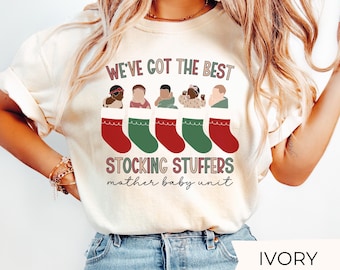 Comfort Colors Mother Baby Nurse Christmas Shirt, Christmas MBU Tshirt, Mother Baby Nurse Gift, Postpartum Nurse Christmas Shirt