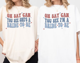 Custom 4th of July Bachelorette Party Shirt, Fourth of July Bridesmaids Tshirt, Independence Day Bridal Party Shirt, Red White And I Do Crew