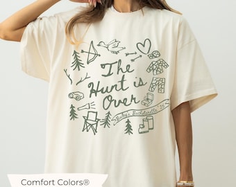 Hunting Bachelorette Shirts, Comfort Colors® Camo Bachelorette T-Shirts, The Hunt is Over Country Bach Squad Tee, Hunting Theme Bachelorette