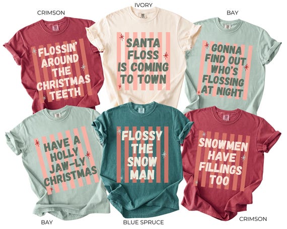 Dental Christmas Santa Shirt, Funny Comfort Colors Dental Hygienist, Holiday Dental Assistant Crewneck Group Matching Tshirts Sweatshirts