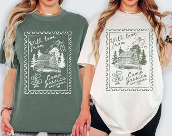 Vintage Camp Bachelorette Party Shirt, Custom Location Cabin Bachelorette Hiking Bridal Party gifts Lake Themed bach party Tshirt Girls trip