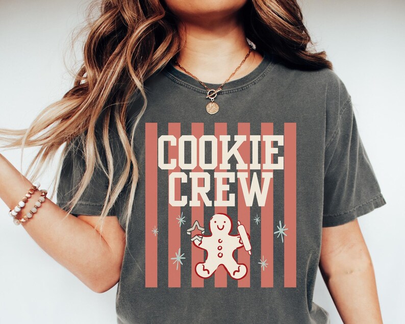 Christmas Cookie Crew Shirt, Comfort Colors Custom Christmas Baking Shirt, Cookie Shirts, Cookie Baking Crew Party, Matching Family Shirts image 4