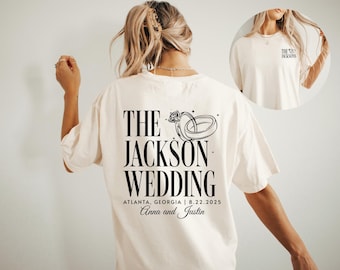 Custom Wedding Toss Shirts, Comfort Colors Wedding Shirt, Personalized Bridal Party Gift, Wedding Party Favors, Matching Group Wedding Merch
