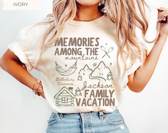 Personalized Mountain Family Vacation Tee - Custom Camping Shirts, Cabin Weekend Tshirts