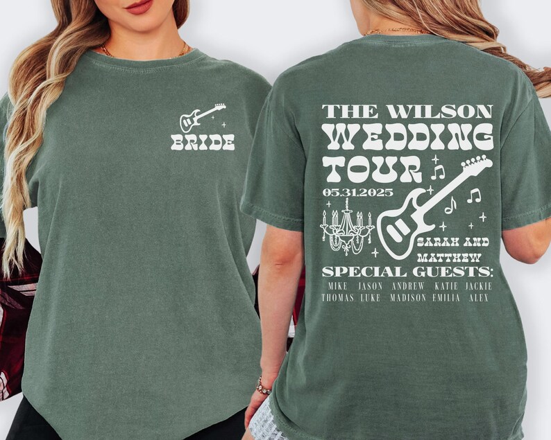 Custom Wedding Shirt Music Theme Wedding Tshirt Toss Wedding Tour Merch Destination Wedding Weekend Shirt Country Concert Wedding bild 5