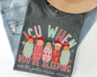 Comfort Colors Christmas NICU Shirt, NICU Nurse Winter Tshirt, Neonatal ICU Nurse T-shirt, Best Stocking Stuffers Nicu Christmas Shirt