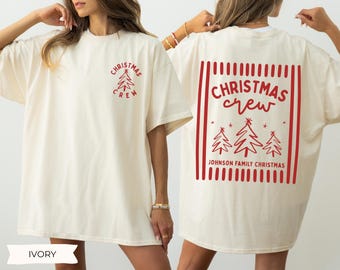 Custom Family Christmas Shirts, Comfort Colors Matching Family Christmas Tshirts, Personalized Name Christmas Shirt, Adult Unisex and Youth