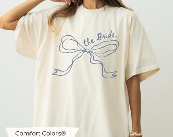 Pink Bow Bachelorette Shirts, Tying the Knot TShirts She's Tying the Knot Bachelorette Merch CustomBachelorette T-shirts BridalParty Gifts
