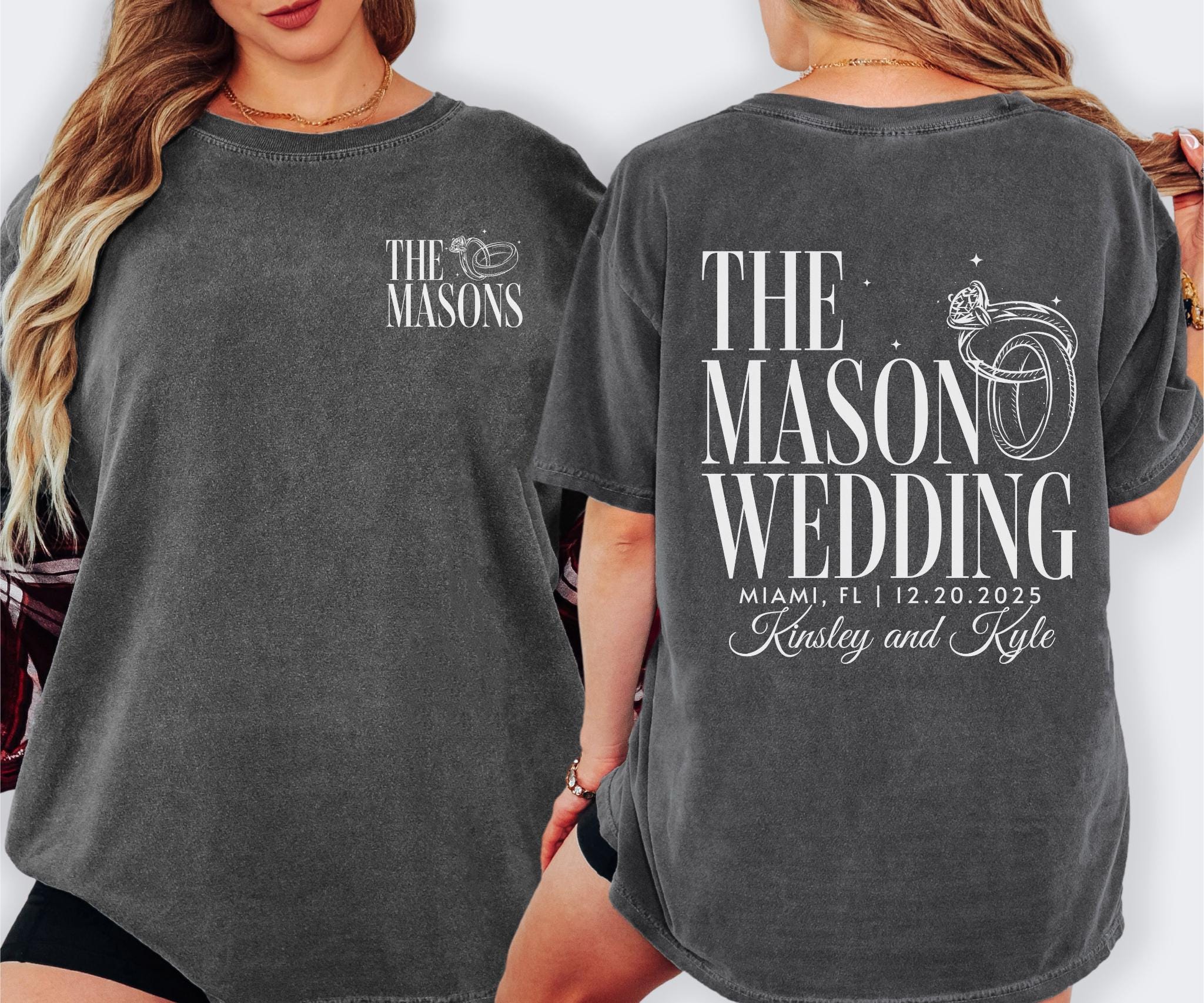 Wedding Merch Examples Custom Wedding Toss Shirts, Comfort Colors Wedding Shirt, Personalized ...