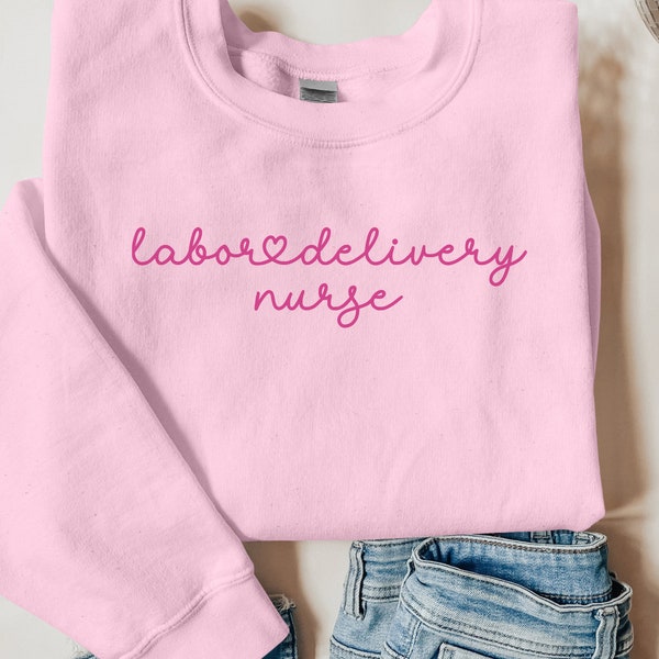 Labor and Delivery Valentine's Day Sweatshirt, L and D Nurse Valentine Day Crewneck, L&D Nurse Sweater, Retro Delivery Nursing Shirt, OBGYN