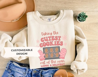 Labor and Delivery Nurse Christmas Sweatshirt, Christmas LD Nurse Gift, NICU OB Christmas Shirt, Mother Baby Nurse, Postpartum Nurse Sweater